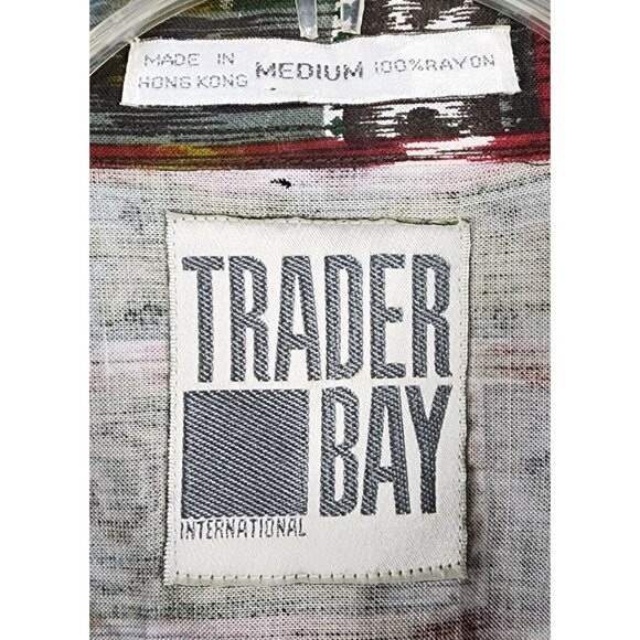 Trader Bay Shirt Mens Medium Southwestern Button Up Long Sleeve 90s Vintage - Picture 3 of 10